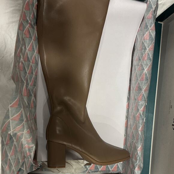 AEROSOLES Shoes - Aerosoles Micah Knee High Riding Boot Taupe Synthetic Zip Zipper Round Toe 8.5M